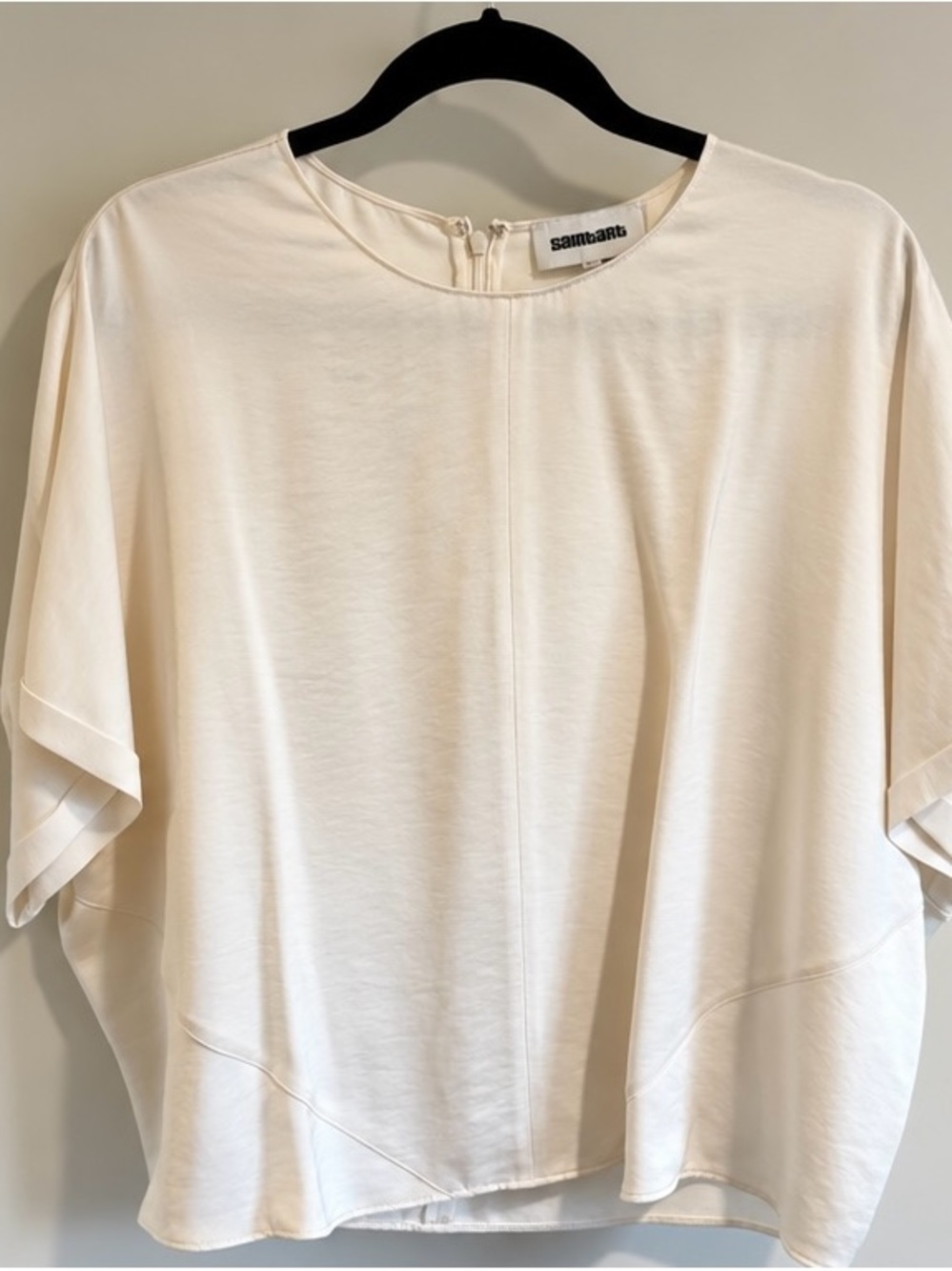 Saint Art Cream Ivory Oversized Boxy Short Sleeve Top Size Medium